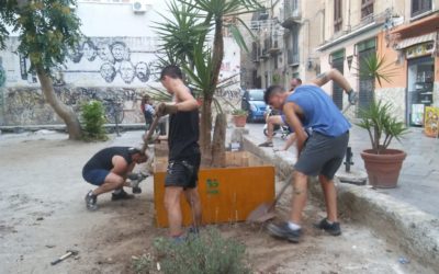 Nuove fioriere a Ballarò grazie all’impegno degli artigiani e dei volontari del Campo Internazionale